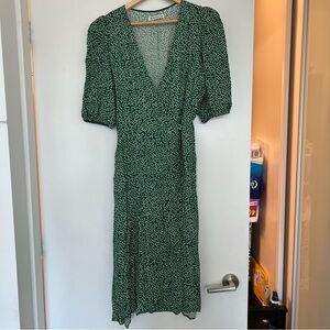 Reformation Green Polka dot Midi Dress
